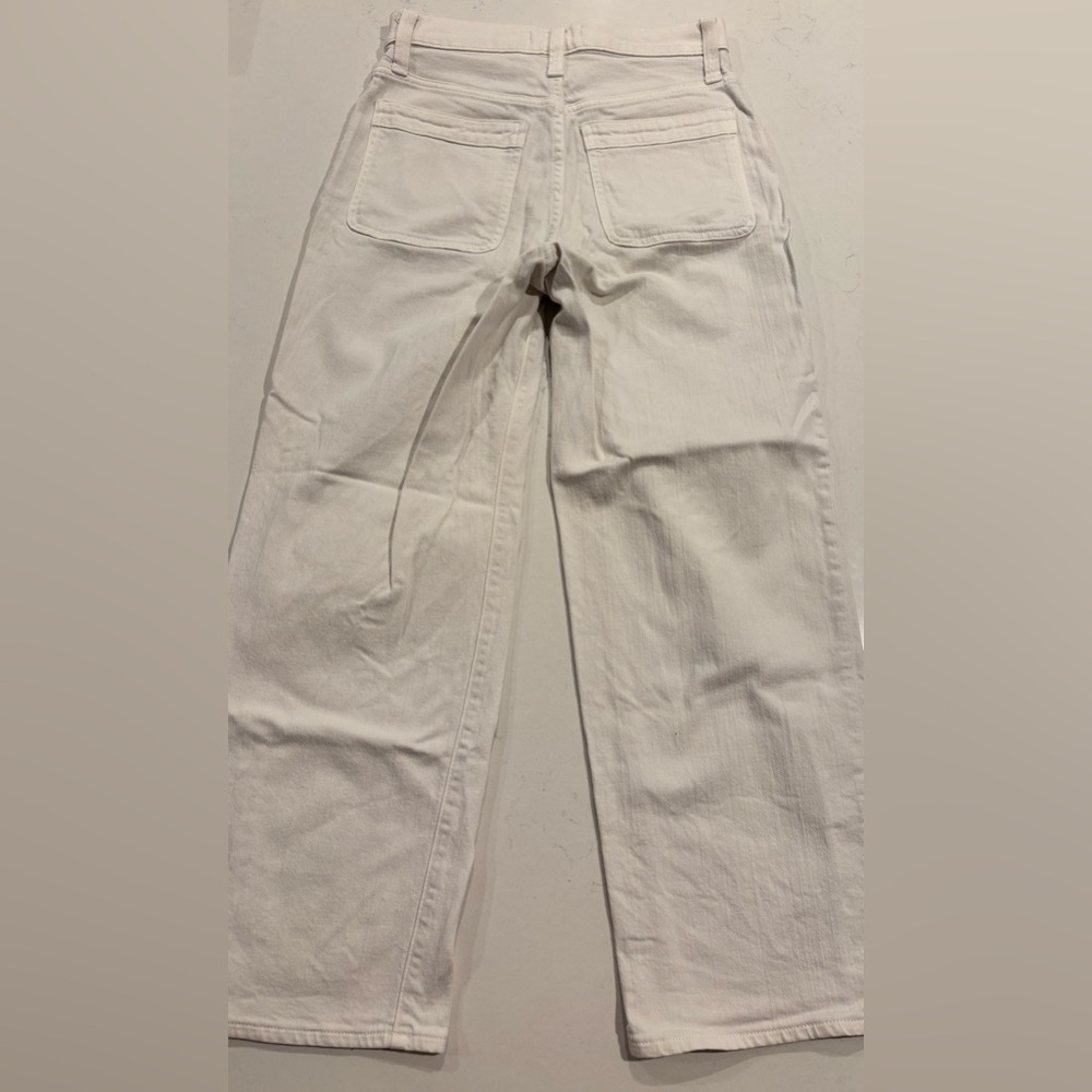 Madewell Women Size 27 The Perfect Vintage Wide Leg High Rise Canvas Ivory Jean - Picture 3 of 10